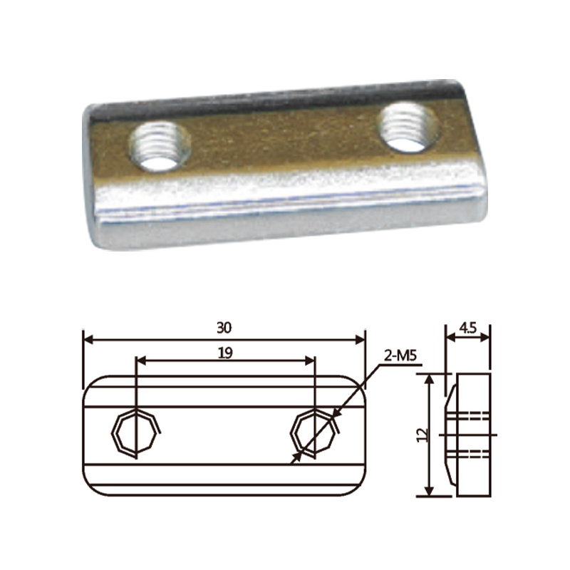 JD20B080冲压双孔螺母