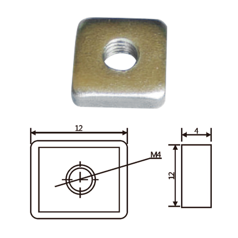 JD20B070冲压单孔螺母